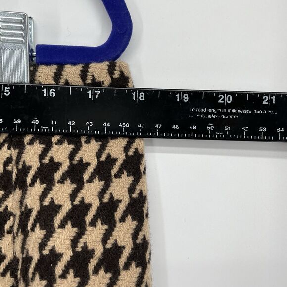 TALBOTS Skirt Women Petite 14 Brown Houndstooth Wool Blend Pencil Tweed Career - Picture 2 of 6